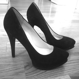 Women's Black Suede High Heels